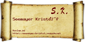Seemayer Kristóf névjegykártya